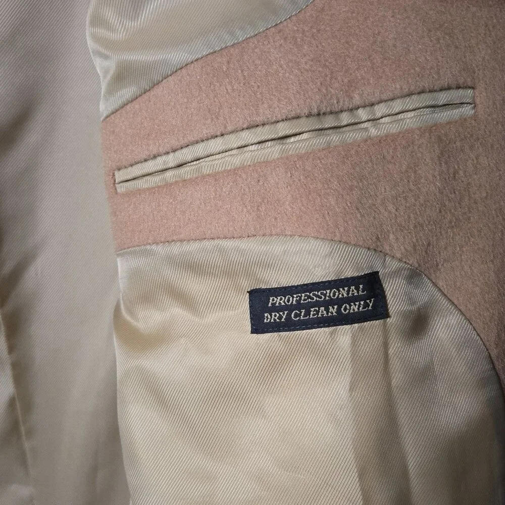 Bert Pulitzer‎ Mens Camel Wool Cashmere Blend Overcoat R50 Trench Coat Old Money